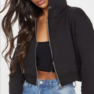 Cropped zip sweatshirt